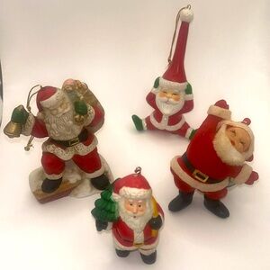 Vtg Santa Ornament Bundle